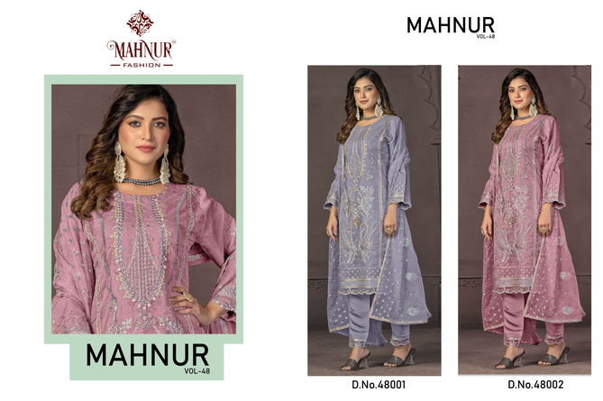 Mahnur Vol 48 Organza Pakistani Suits Wholesale Clothing Suppliers In India
